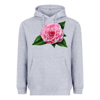 Heather Grey Camellia Flower Heavyweight Hoodie - LillyAllenDesigns