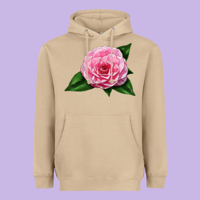 Camellia Flower Heavyweight Hoodie Designed By Lillyallendesigns