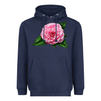 Navy Camellia Flower Heavyweight Hoodie - LillyAllenDesigns
