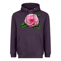 Plum Camellia Flower Heavyweight Hoodie - LillyAllenDesigns