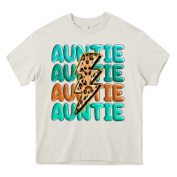 Cream auntıe with lightning bolt Heavy Core Tee - MaliasSmallBusiness