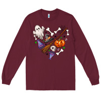 Burgundy Love Halloween Long Sleeve Tee - NancyCooperArtShop