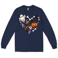 Navy Love Halloween Long Sleeve Tee - NancyCooperArtShop