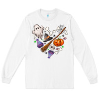 White Love Halloween Long Sleeve Tee - NancyCooperArtShop