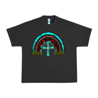 Pigment Black cross christmas rainbow Urban Heavy Tee - JahusDesignShop