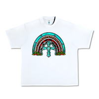 White cross christmas rainbow Urban Heavy Tee - JahusDesignShop