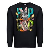 Black Western hip hop Bunny Easter Day Premium Sweatshirt - LillyAllenDesigns