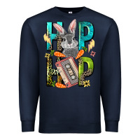 Navy Western hip hop Bunny Easter Day Premium Sweatshirt - LillyAllenDesigns