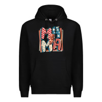 Black 4th of July mama with lightning bolt Premium Hoodie - FaDigitalArtStudio