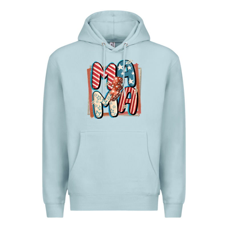 4th Of July Mama With Lightning Bolt Premium Hoodie by FaDigitalArtStudio | Teevron