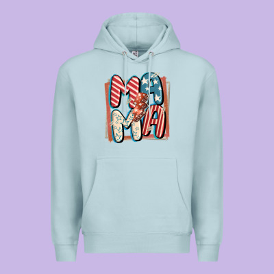 4th Of July Mama With Lightning Bolt Premium Hoodie Designed By Fadigitalartstudio