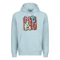 Blue Mist 4th of July mama with lightning bolt Premium Hoodie - FaDigitalArtStudio