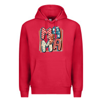 Cardinal 4th of July mama with lightning bolt Premium Hoodie - FaDigitalArtStudio