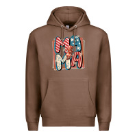 Chestnut 4th of July mama with lightning bolt Premium Hoodie - FaDigitalArtStudio