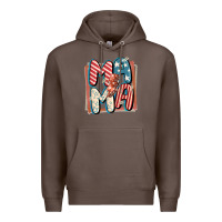 Coffee 4th of July mama with lightning bolt Premium Hoodie - FaDigitalArtStudio