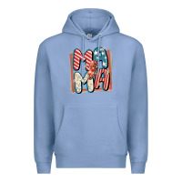 Colony Blue 4th of July mama with lightning bolt Premium Hoodie - FaDigitalArtStudio
