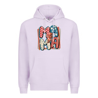 Lilac 4th of July mama with lightning bolt Premium Hoodie - FaDigitalArtStudio
