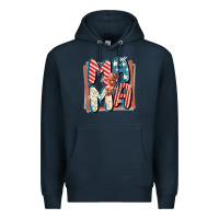 Navy 4th of July mama with lightning bolt Premium Hoodie - FaDigitalArtStudio