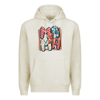 Oatmeal Heather 4th of July mama with lightning bolt Premium Hoodie - FaDigitalArtStudio
