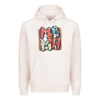 Pale Pink 4th of July mama with lightning bolt Premium Hoodie - FaDigitalArtStudio