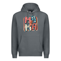Rock 4th of July mama with lightning bolt Premium Hoodie - FaDigitalArtStudio