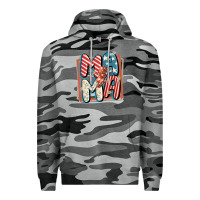 Slate Camo 4th of July mama with lightning bolt Premium Hoodie - FaDigitalArtStudio