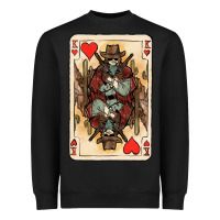 Black King Of Hearts Cowboy Heavyweight Sweatshirt - HowdyJamesFarm