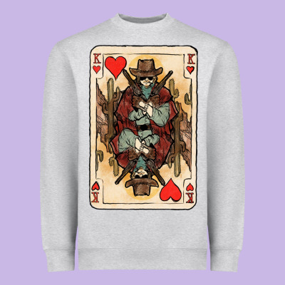 King Of Hearts Cowboy Heavyweight Sweatshirt Designed By Howdyjamesfarm