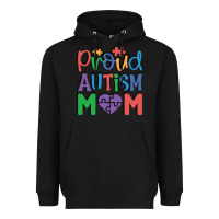 Black Proud Autism Mom Heavyweight Hoodie - CowhideDigitalArt