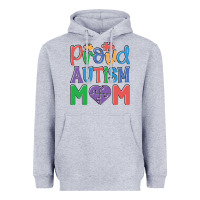 Heather Grey Proud Autism Mom Heavyweight Hoodie - CowhideDigitalArt
