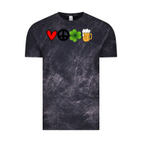 Cloud Black Funny St Patricks Day Love Peace Clover and Beer Vintage Tee - Bettercallsaul