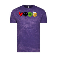 Cloud Purple Funny St Patricks Day Love Peace Clover and Beer Vintage Tee - Bettercallsaul