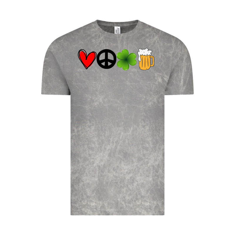 Funny St Patricks Day Love Peace Clover And Beer Vintage Tee by Bettercallsaul | Teevron
