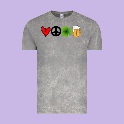 Funny St Patricks Day Love Peace Clover And Beer Vintage Tee Designed By Bettercallsaul