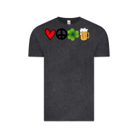 Vintage Black Funny St Patricks Day Love Peace Clover and Beer Vintage Tee - Bettercallsaul