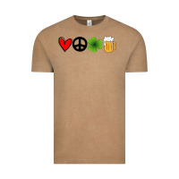 Vintage Coffee Funny St Patricks Day Love Peace Clover and Beer Vintage Tee - Bettercallsaul