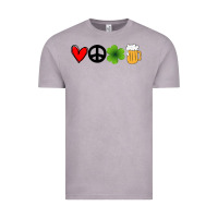 Vintage Zinc Funny St Patricks Day Love Peace Clover and Beer Vintage Tee - Bettercallsaul