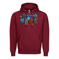 Burgundy American mama Mother's Day Zipper Hoodie - FaDigitalArtStudio