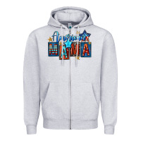 Heather Grey American mama Mother's Day Zipper Hoodie - FaDigitalArtStudio