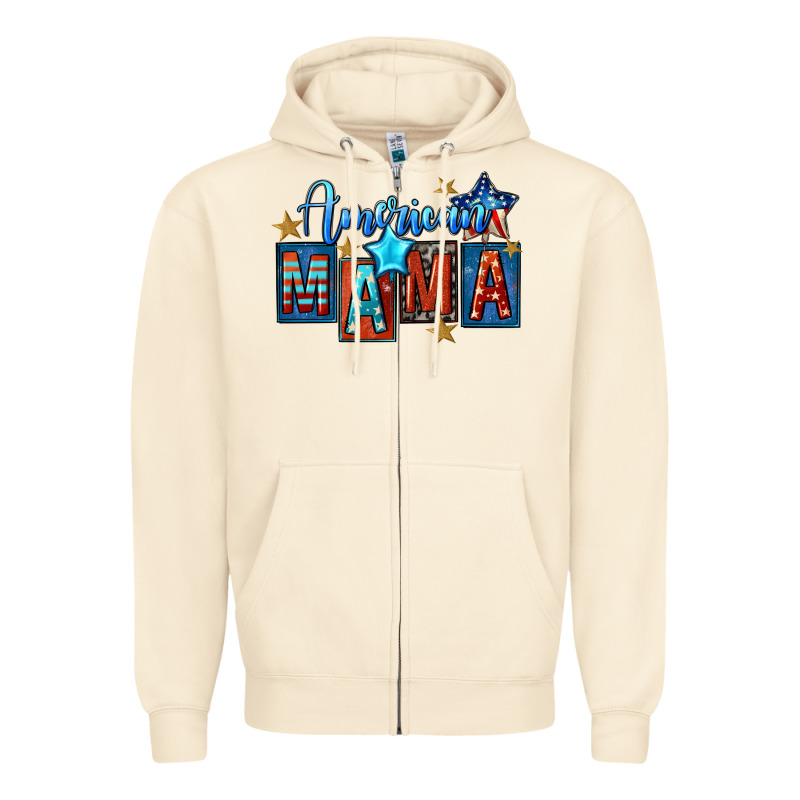 American Mama Mother's Day Zipper Hoodie by FaDigitalArtStudio | Teevron