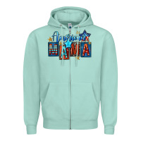 Seafoam American mama Mother's Day Zipper Hoodie - FaDigitalArtStudio