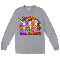 Heather Grey happy hallothanksmas goats Long Sleeve Tee - texasbilliewilder