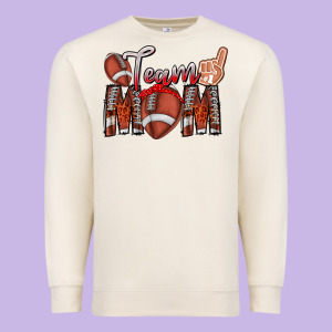 Team Mom Premium Sweatshirt Designed By Cowhidedigitalart