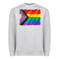 Heather Grey Pride flag background Heavyweight Sweatshirt - CowGirlArtShop