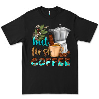 Black coffee cups but first coffee Premium Tee - NancyCooperArtShop