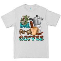 Dove Grey coffee cups but first coffee Premium Tee - NancyCooperArtShop