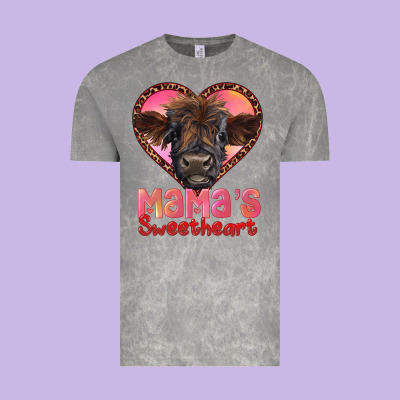Mama's Sweetheart Highland Calf Vintage Tee Designed By Ranaportraitstore