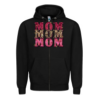 Black Mom mom mom Mother's Day Zipper Hoodie - FaDigitalArtStudio
