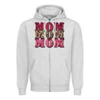 Dove Grey Mom mom mom Mother's Day Zipper Hoodie - FaDigitalArtStudio