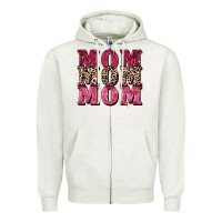 Oatmeal Heather Mom mom mom Mother's Day Zipper Hoodie - FaDigitalArtStudio